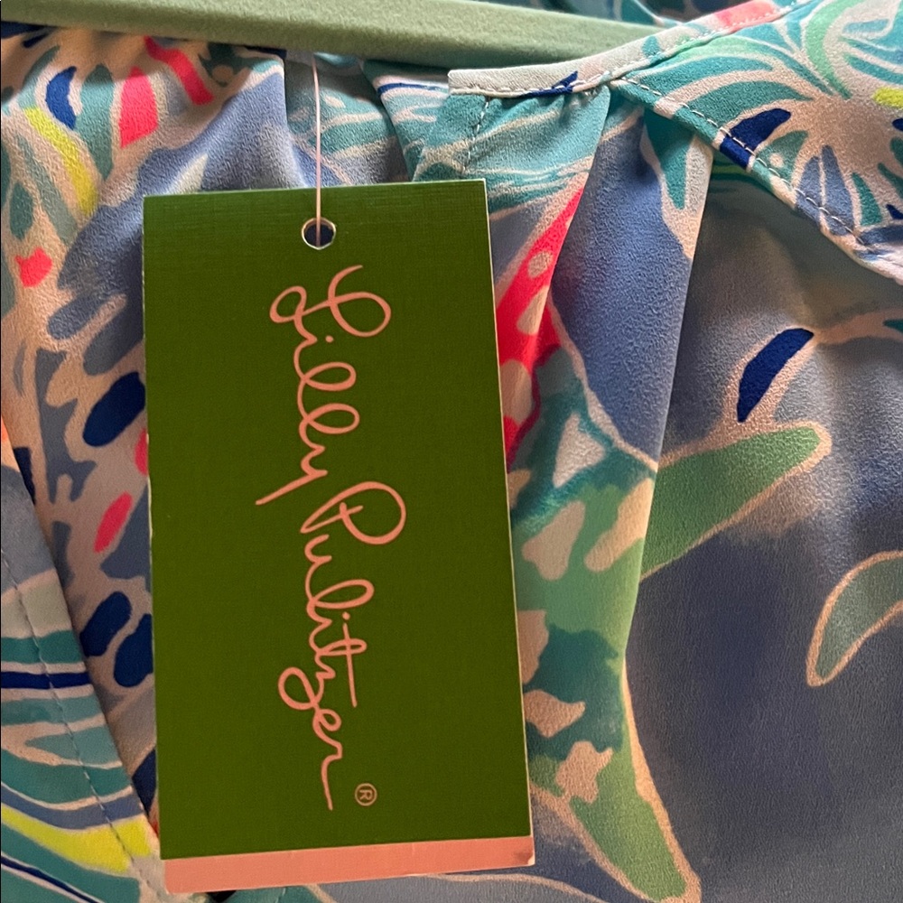 Floral Blue Women's Top Lilly Pulitzer - Picture 10 of 11